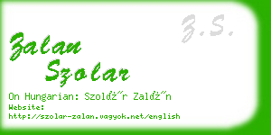 zalan szolar business card